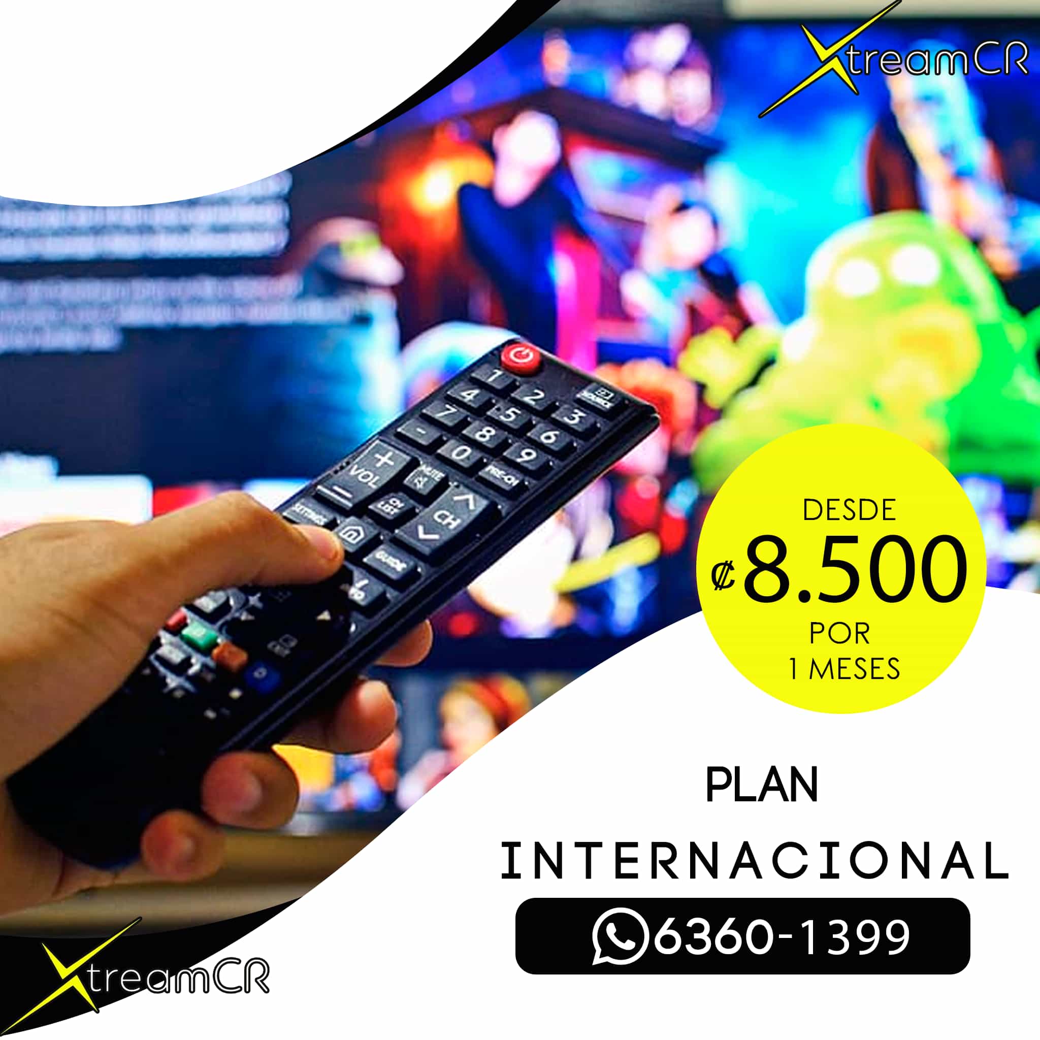 Bnner publicitario del Plan Internacional de IPTV Costa Rica